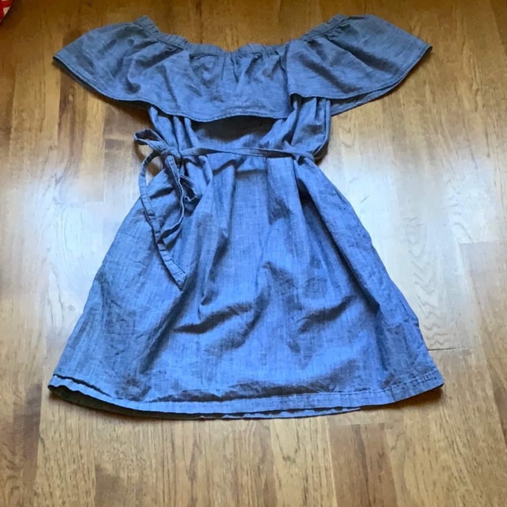 Off the shoulder denim dress